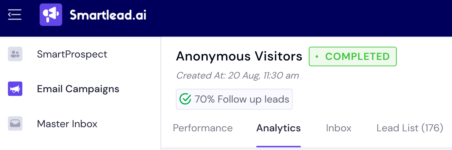 RB2B Review - Smartlead campaign