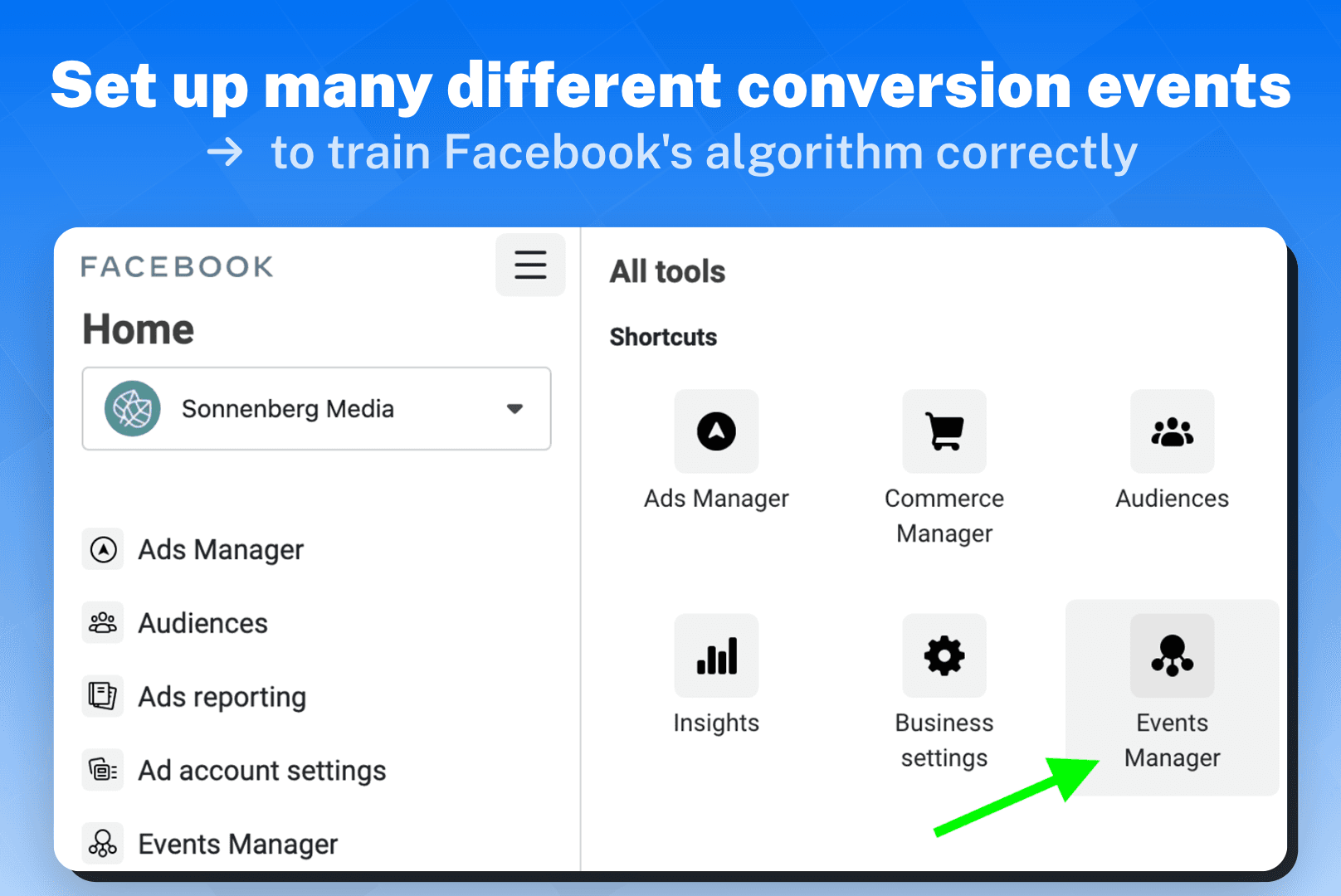 track conversion events Instagram example