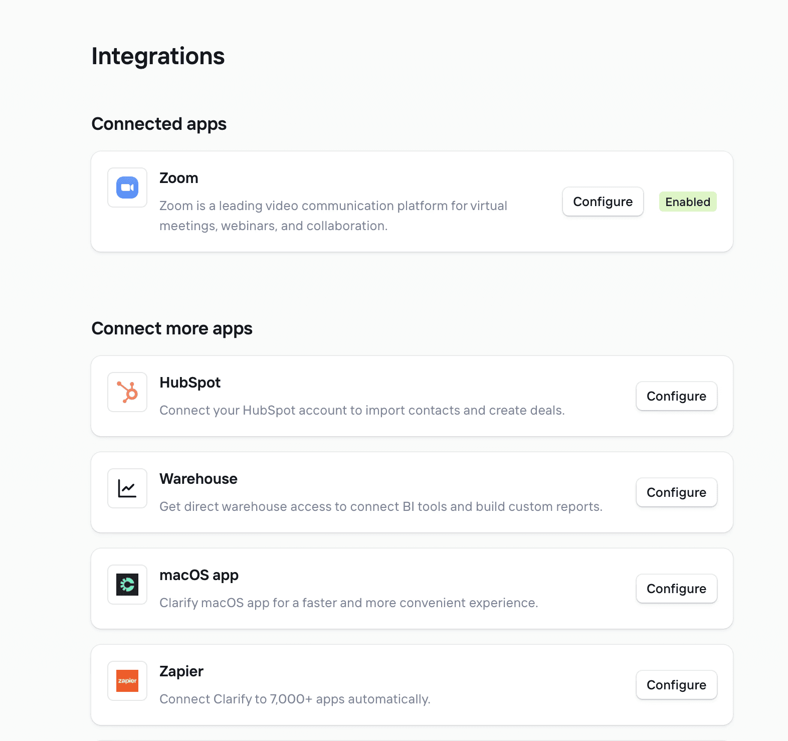 Self-Updating CRM - Integrations
