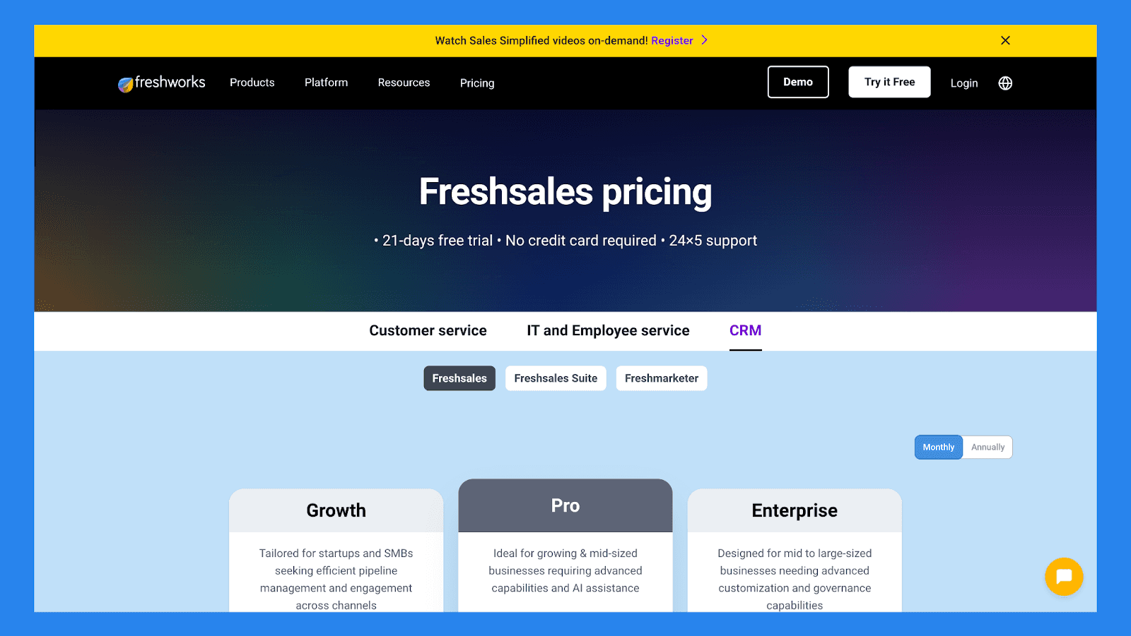 Freshsales Pricing Plan