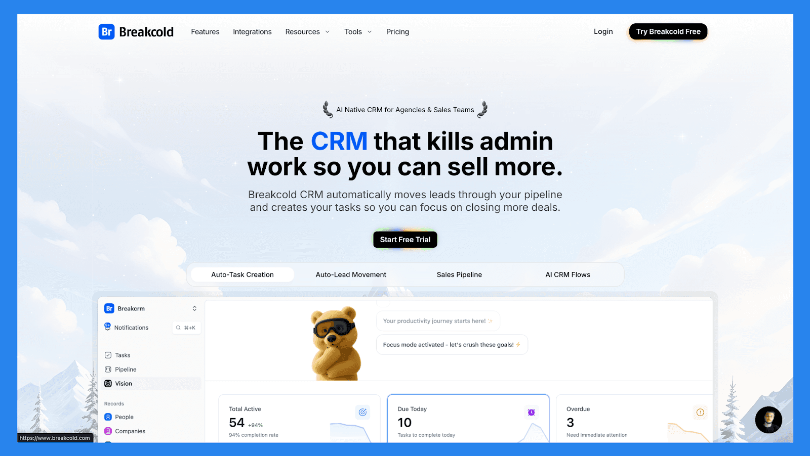 Breakcold – Best Sales-Focused Alternative With AI-Native Automation