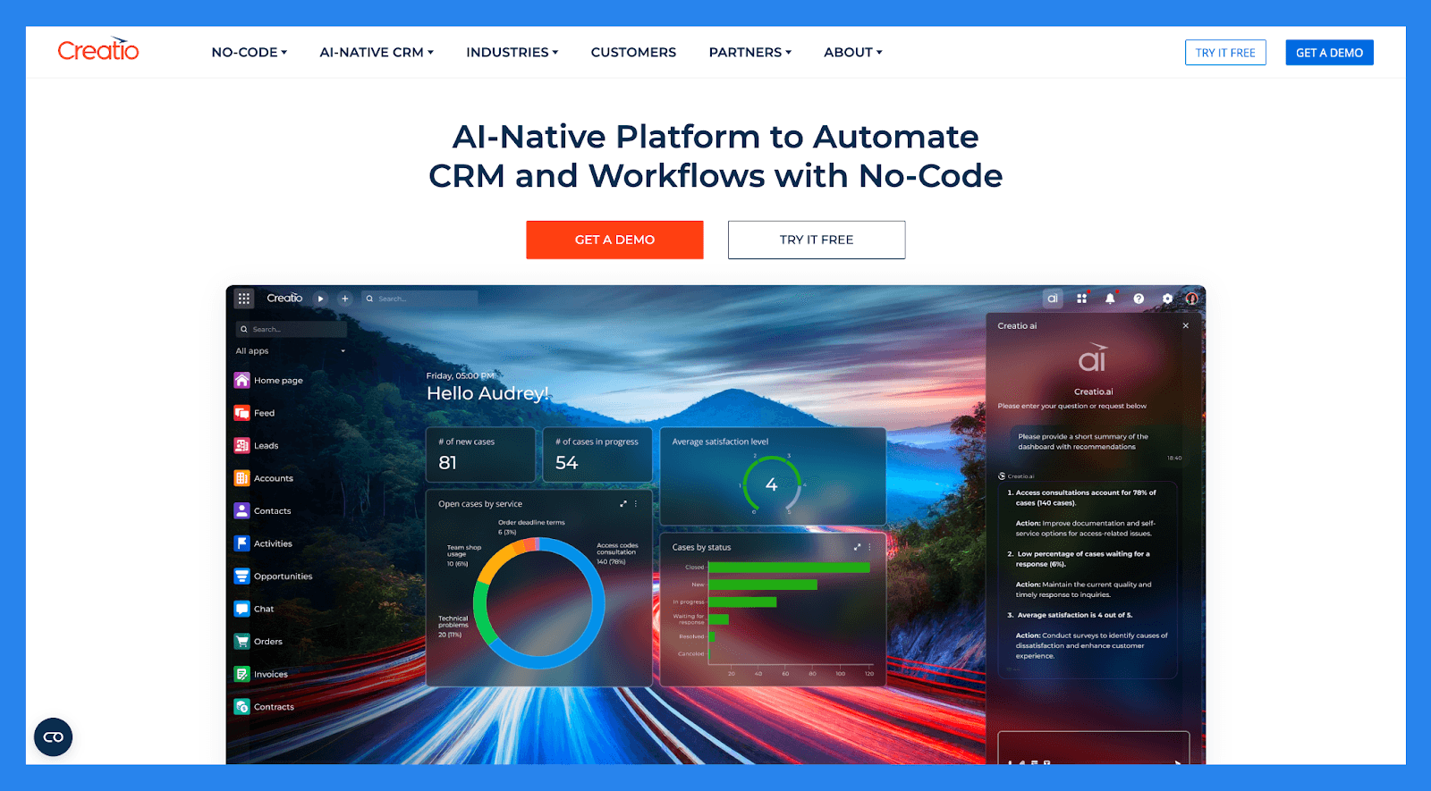 Creatio Landing Page