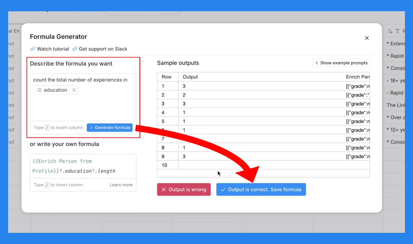 Clay’s Key Features and Use Cases:AI Formula Generator