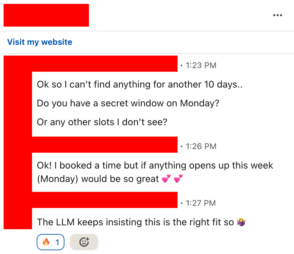 Prospect DM: the LLM keeps insisting this is the right fit