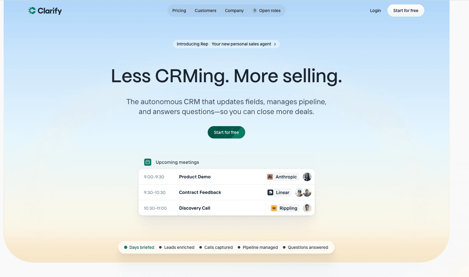 Self-Updating CRM - Clarify