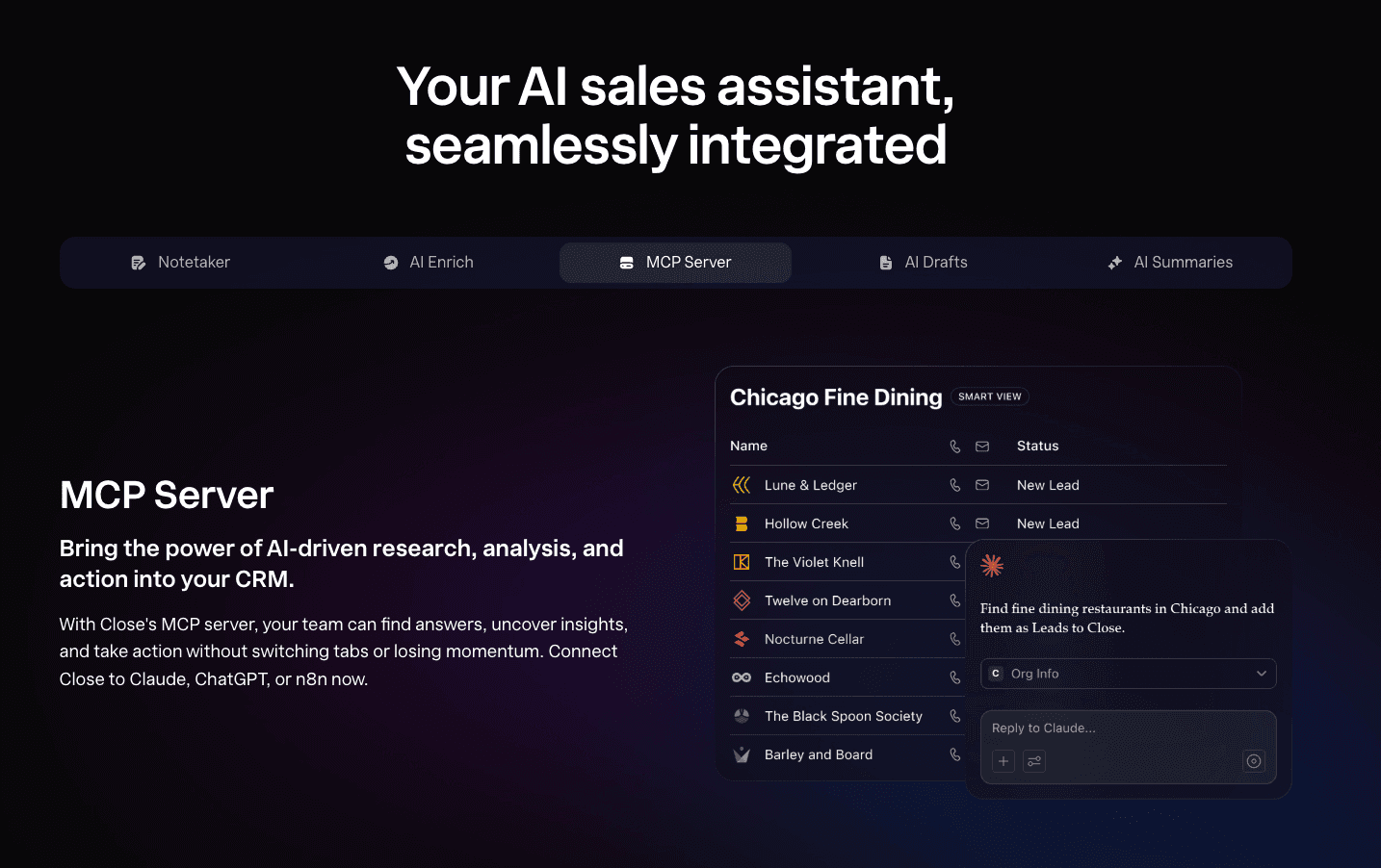 Close CRM AI call summary