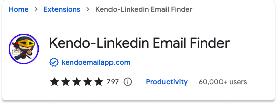 LinkedIn Chrome Extension Kendo Email Finder | Breakcold