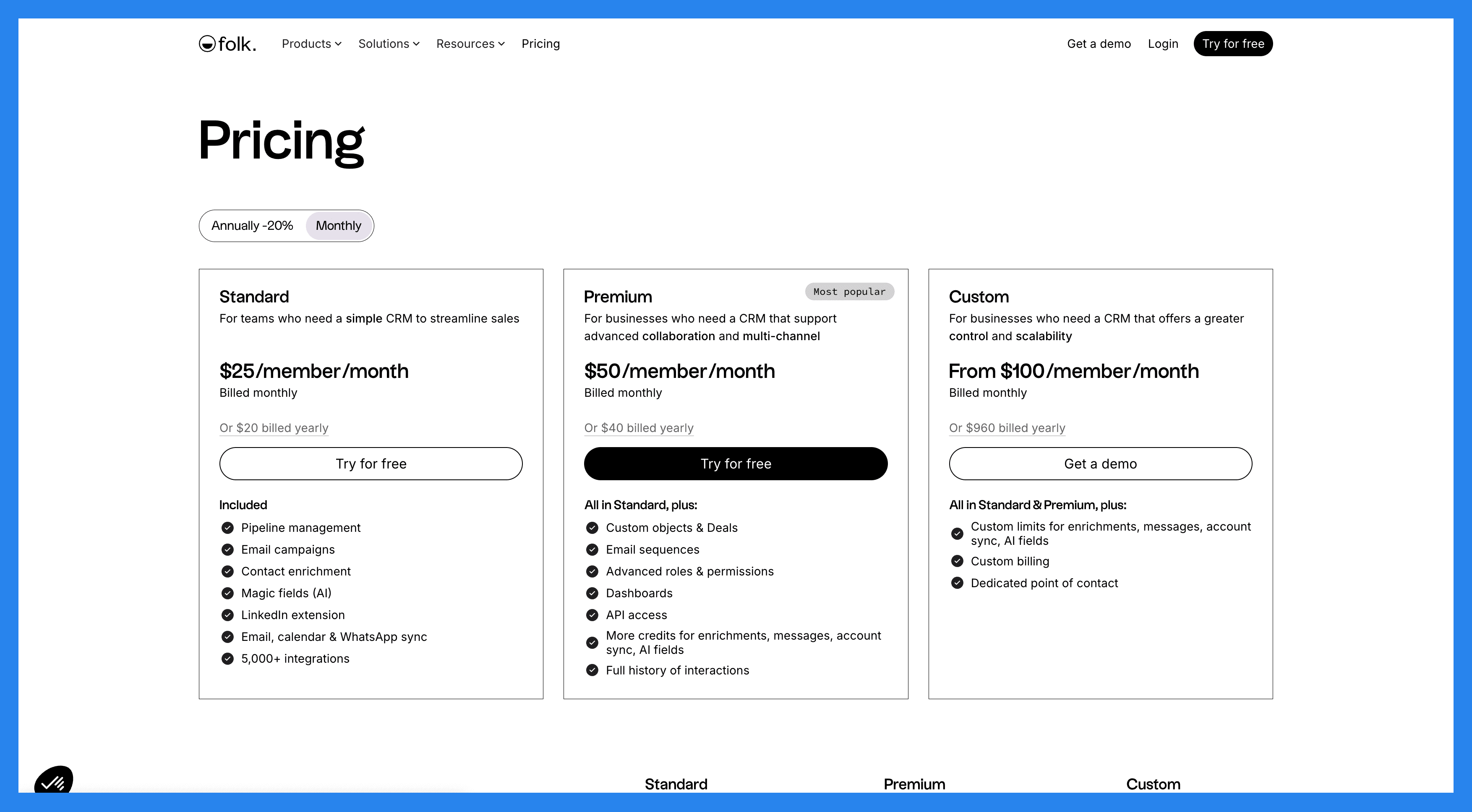 Folk Pricing Plans