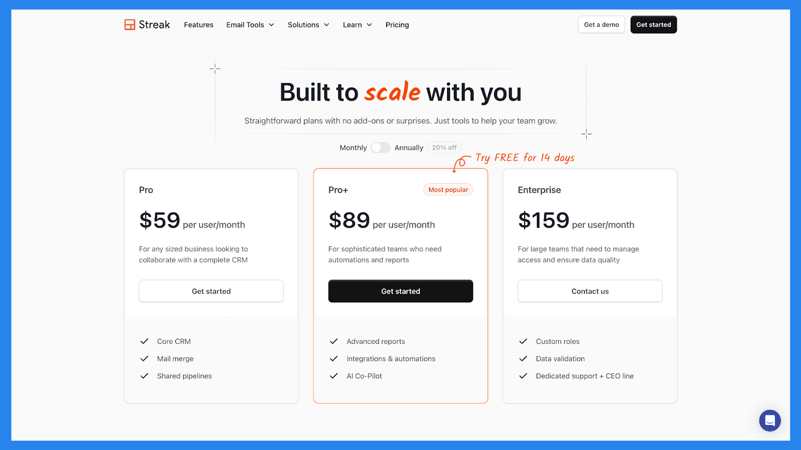 Streak Pricing Plans