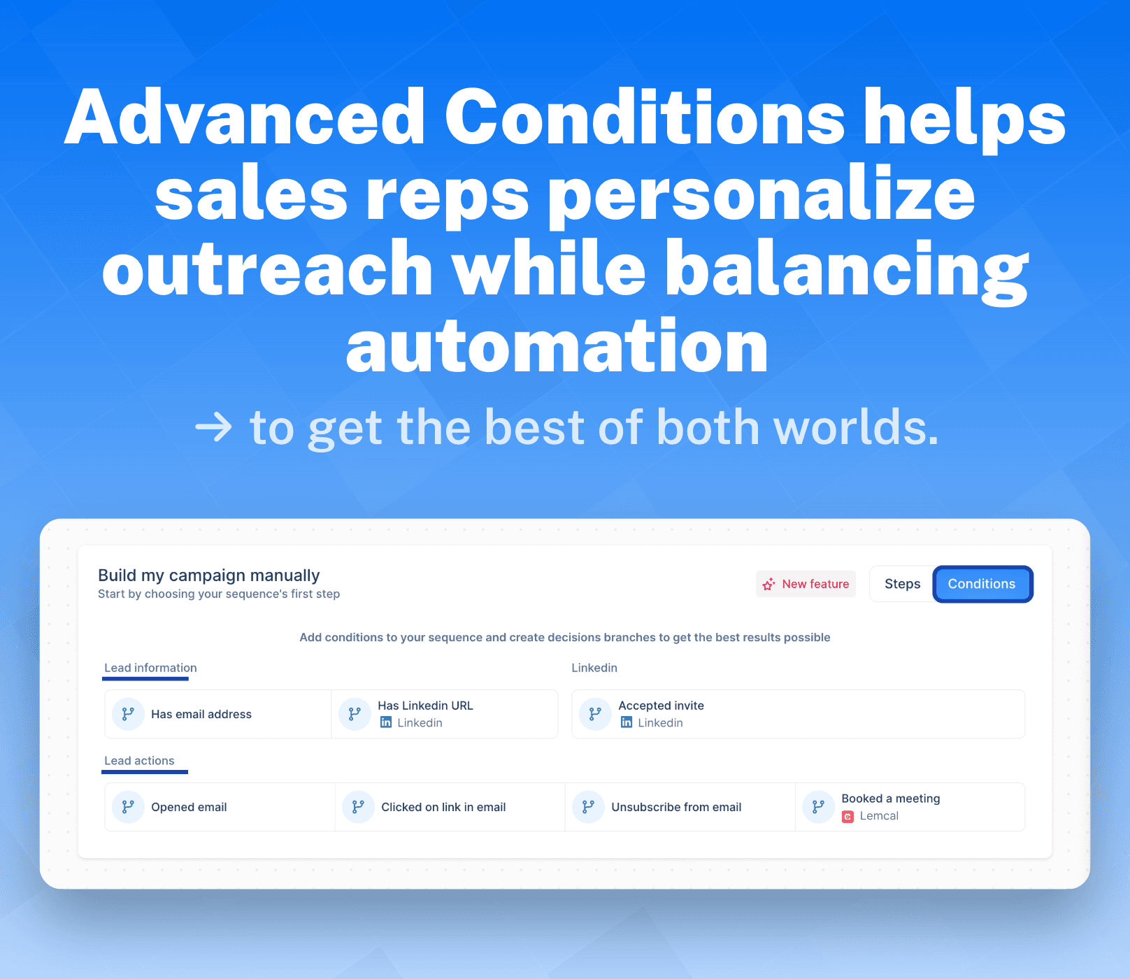 Lemlist Key Features and Functions: Advanced Conditions