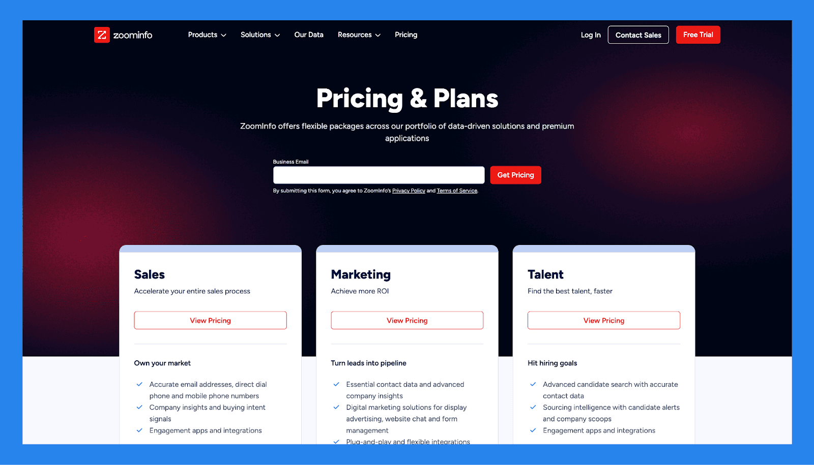 ZoomInfo: Pricing Plans