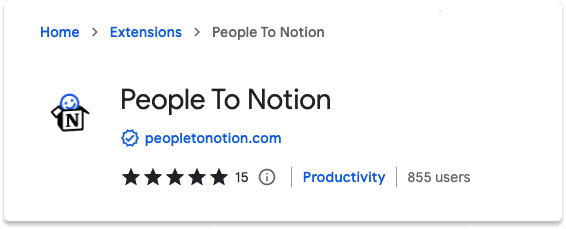 LinkedIn Chrome Extension People To Notion | Breakcold