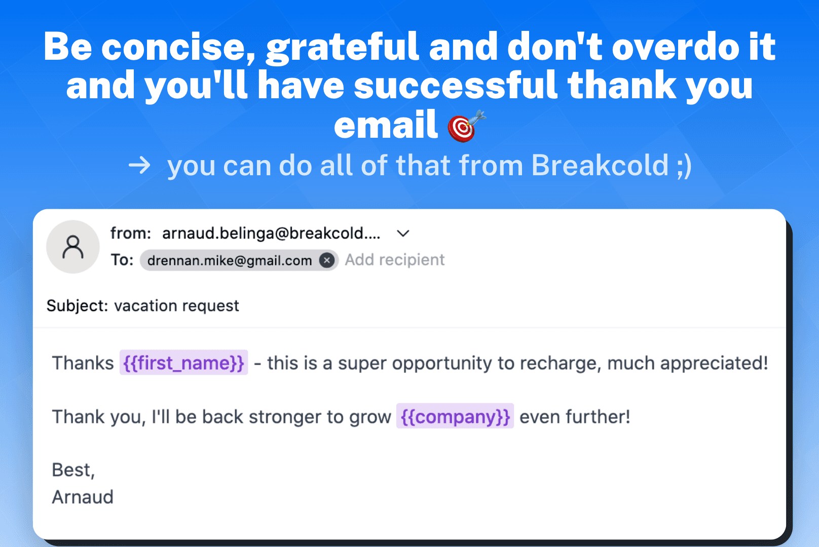 thank you email vacation request template 1