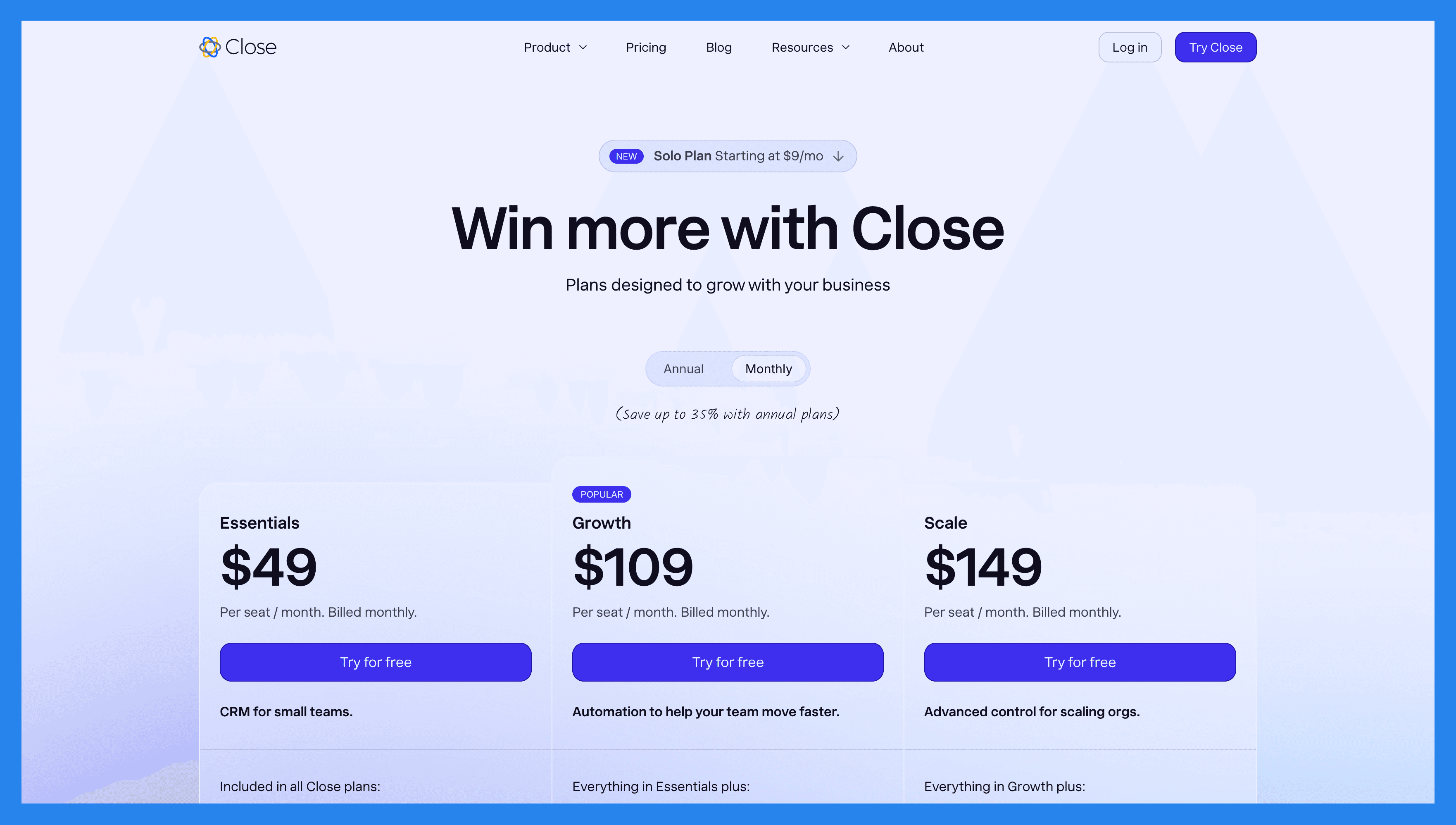 Close Pricing Plans