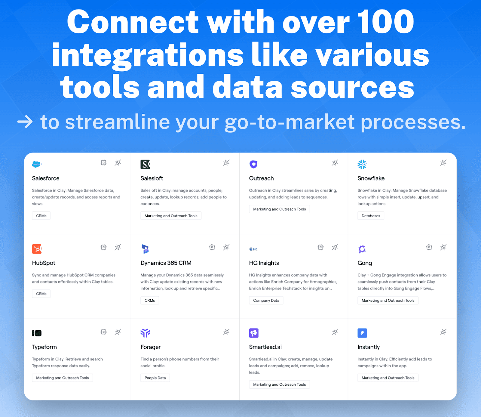 Clay’s Key Features and Use Cases:Integrations