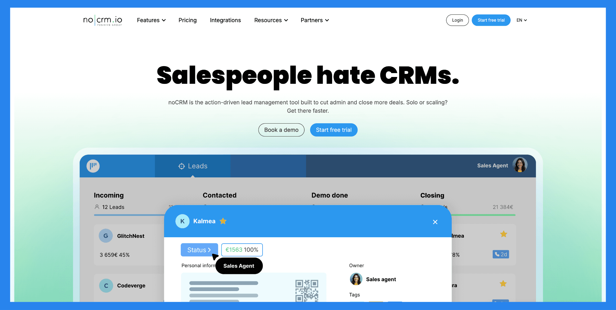 NoCRM.io – Best for Sales Teams Who Hate Traditional CRMs
