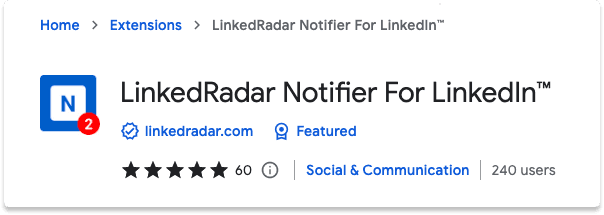 LinkedIn Chrome Extension LinkedRadar | Breakcold