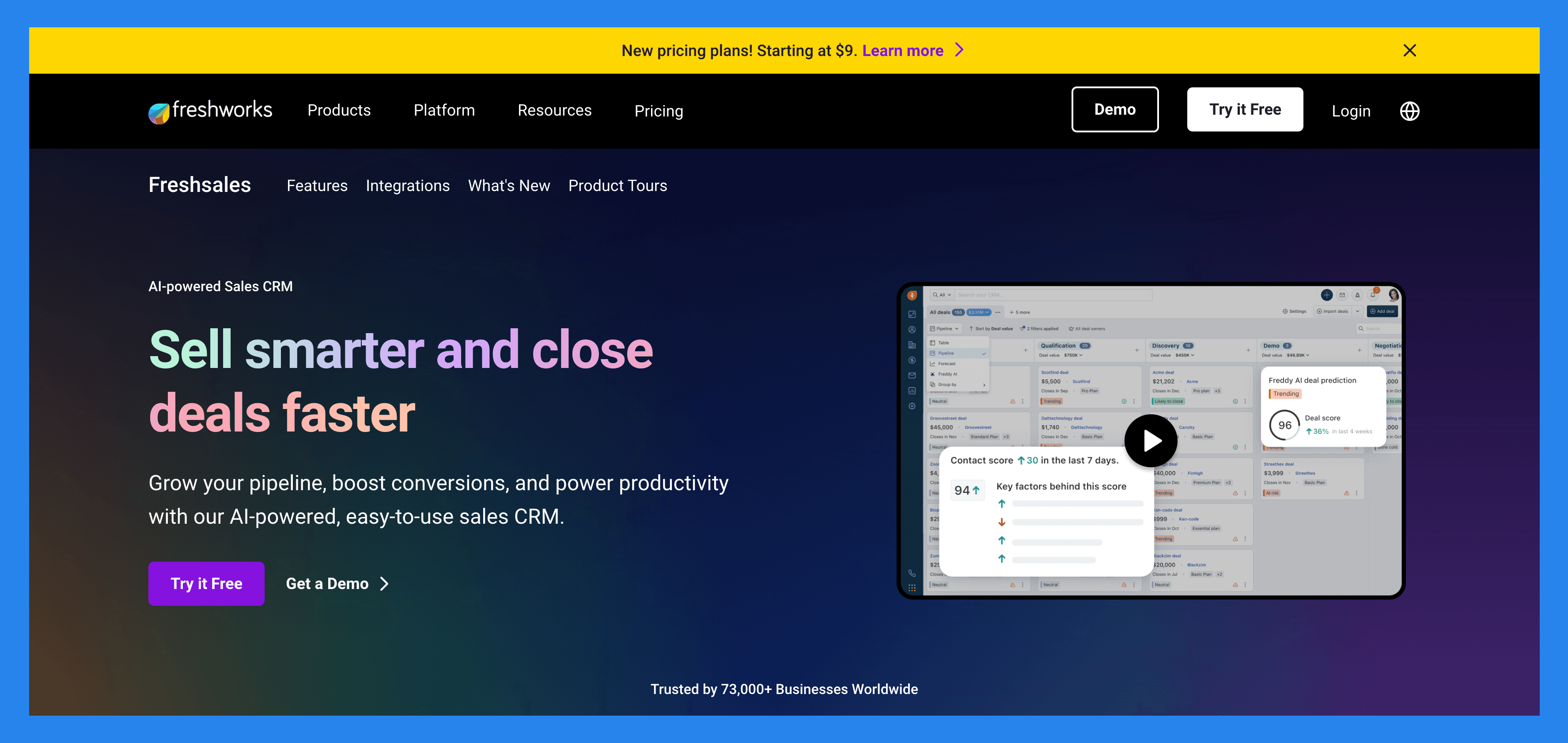Freshsales – Best For AI-Powered Sales Insights and Analytics