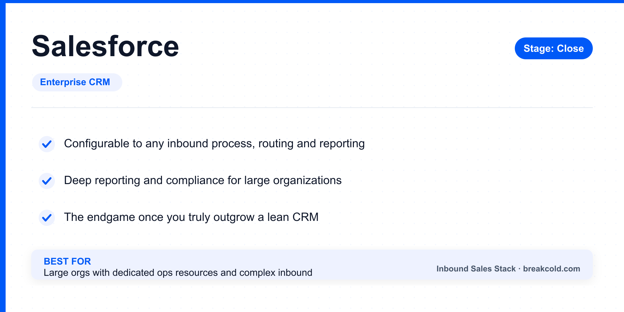 Salesforce: enterprise CRM for inbound at scale