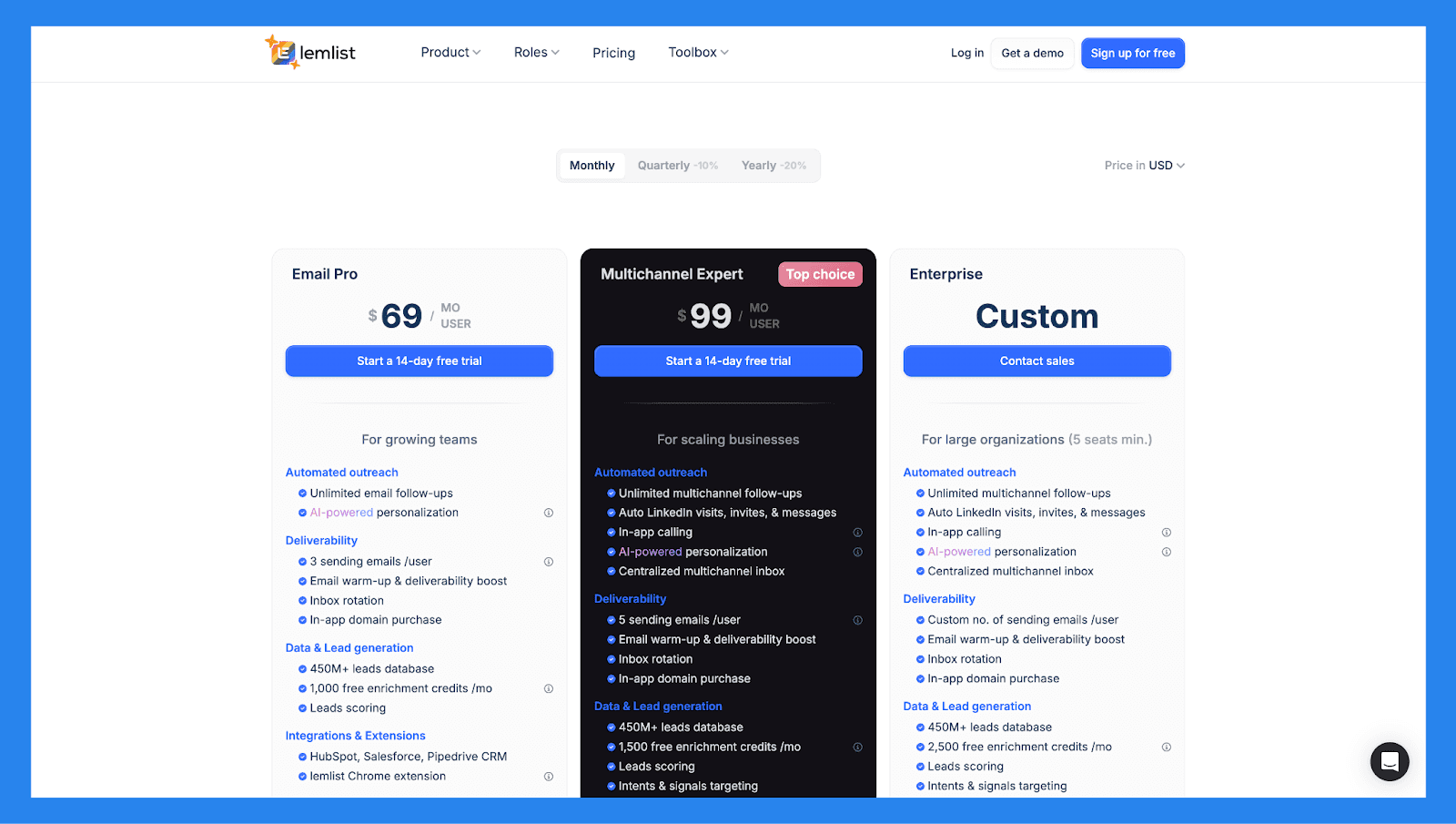 lemlist Pricing Plans