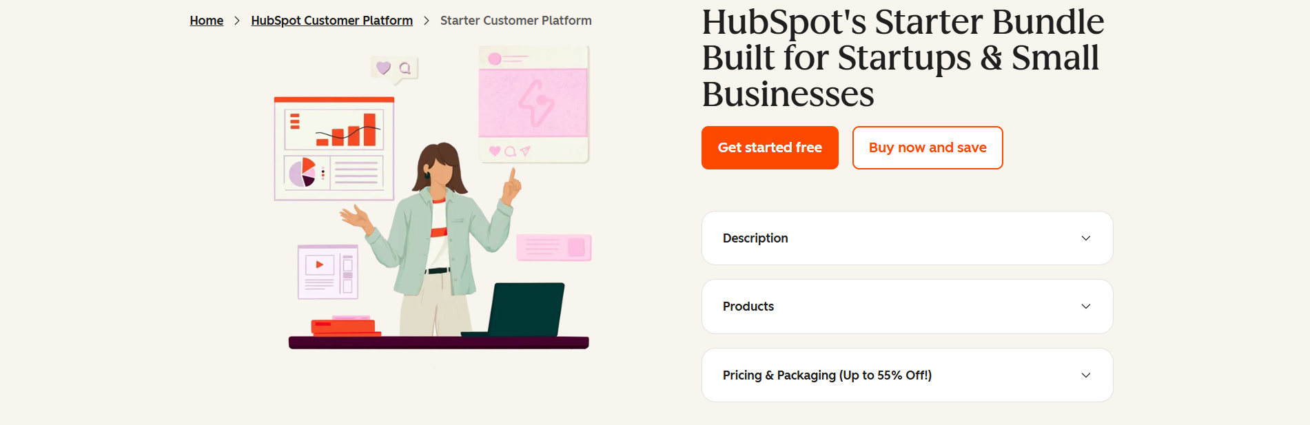 HubSpot's Starter Bundle built for startups and small businesses