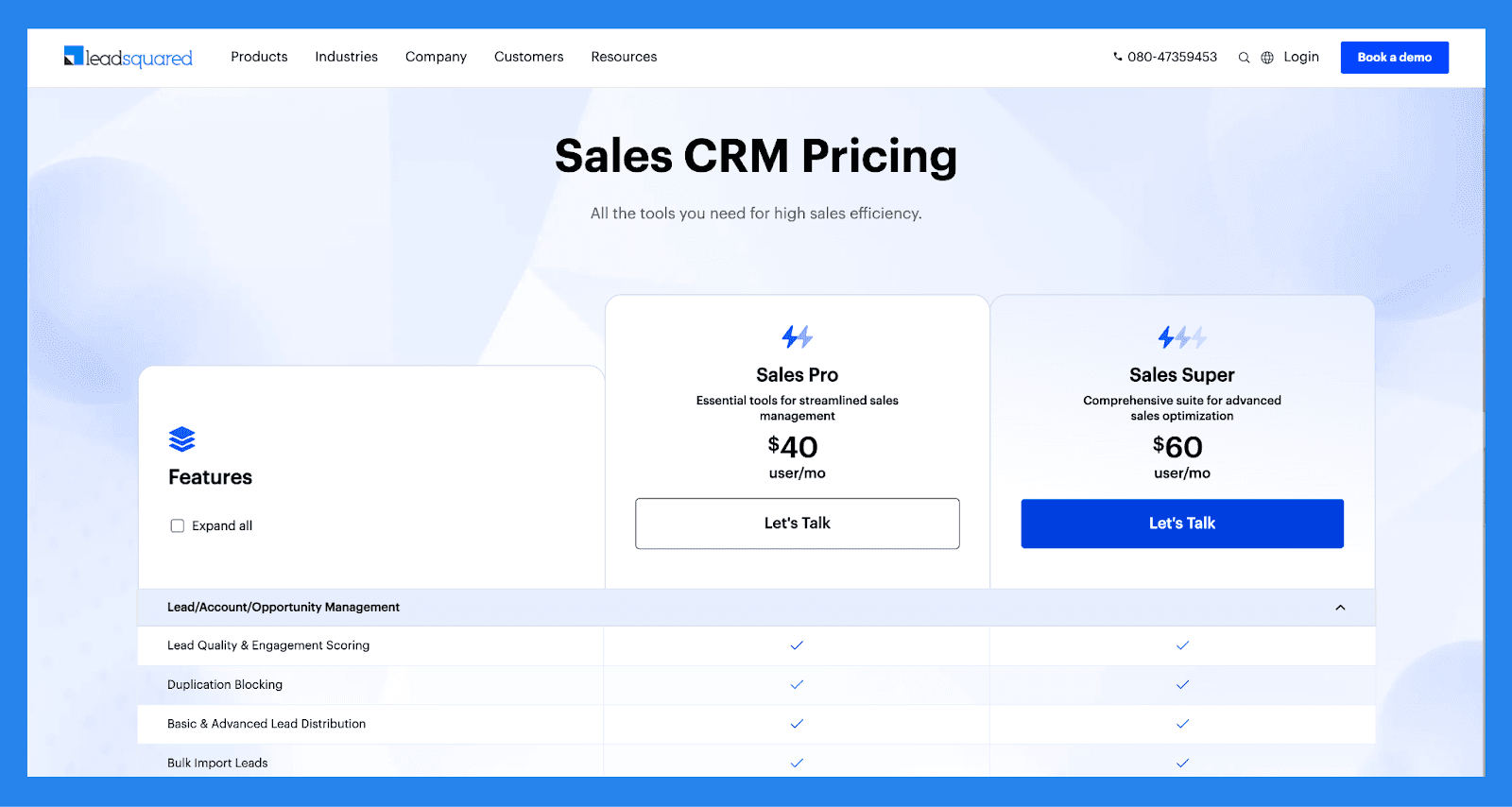 LeadSquared Pricing Plans