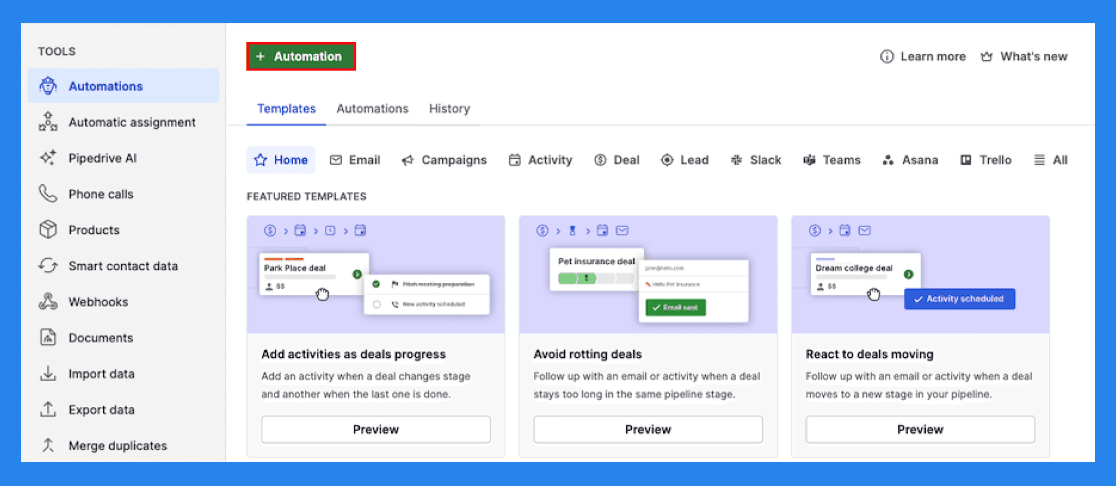 Key Features of Pipedrive: Sales Automations