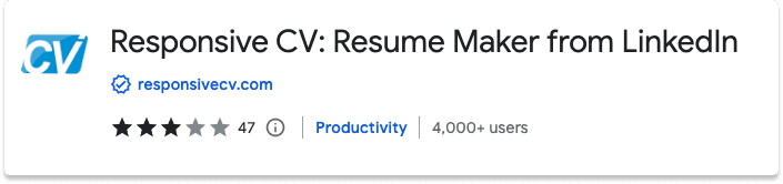 LinkedIn Chrome Extension Responsive CV | Breakcold