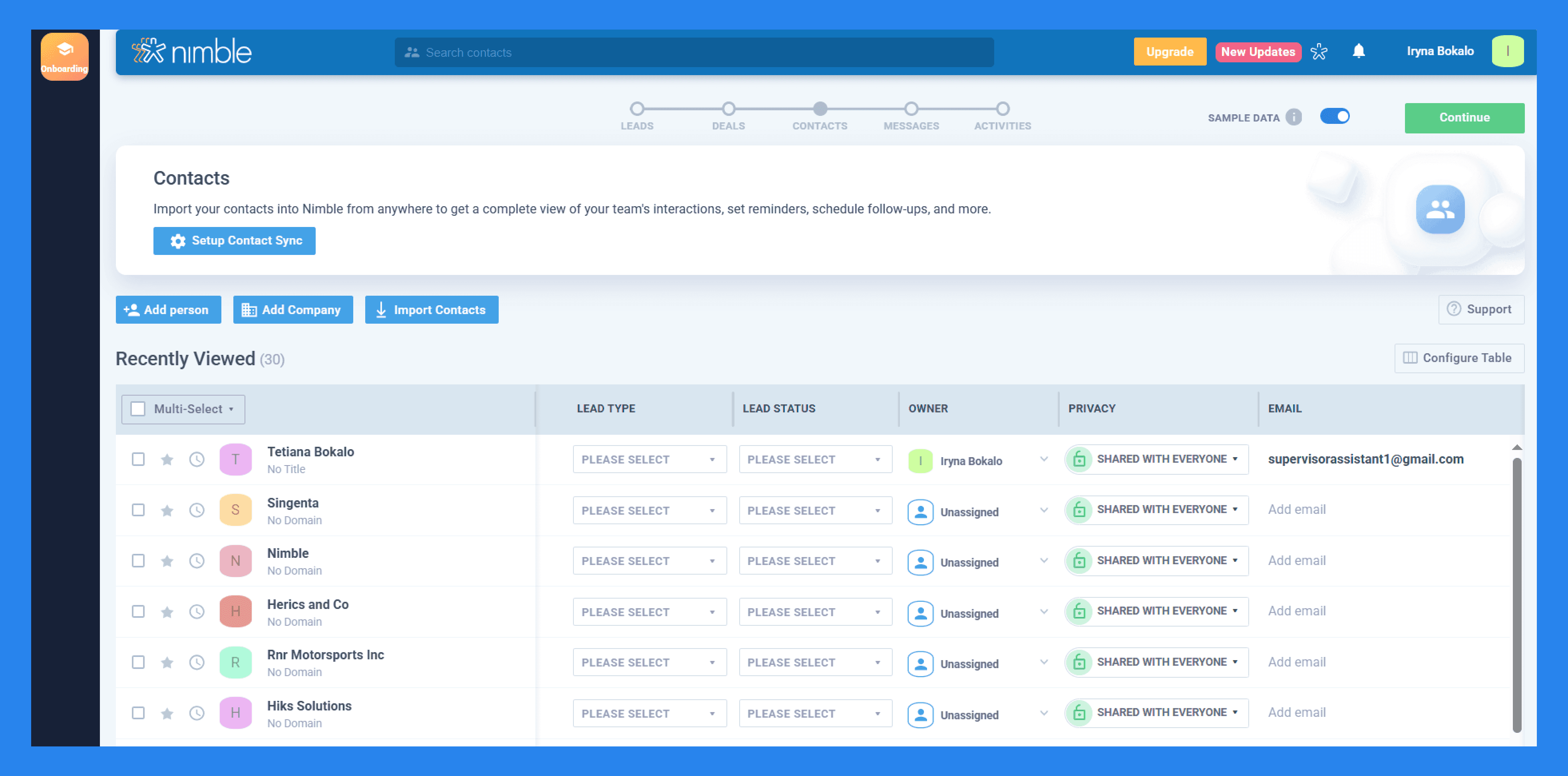 Key Features of Nimble CRM: Contact Managment