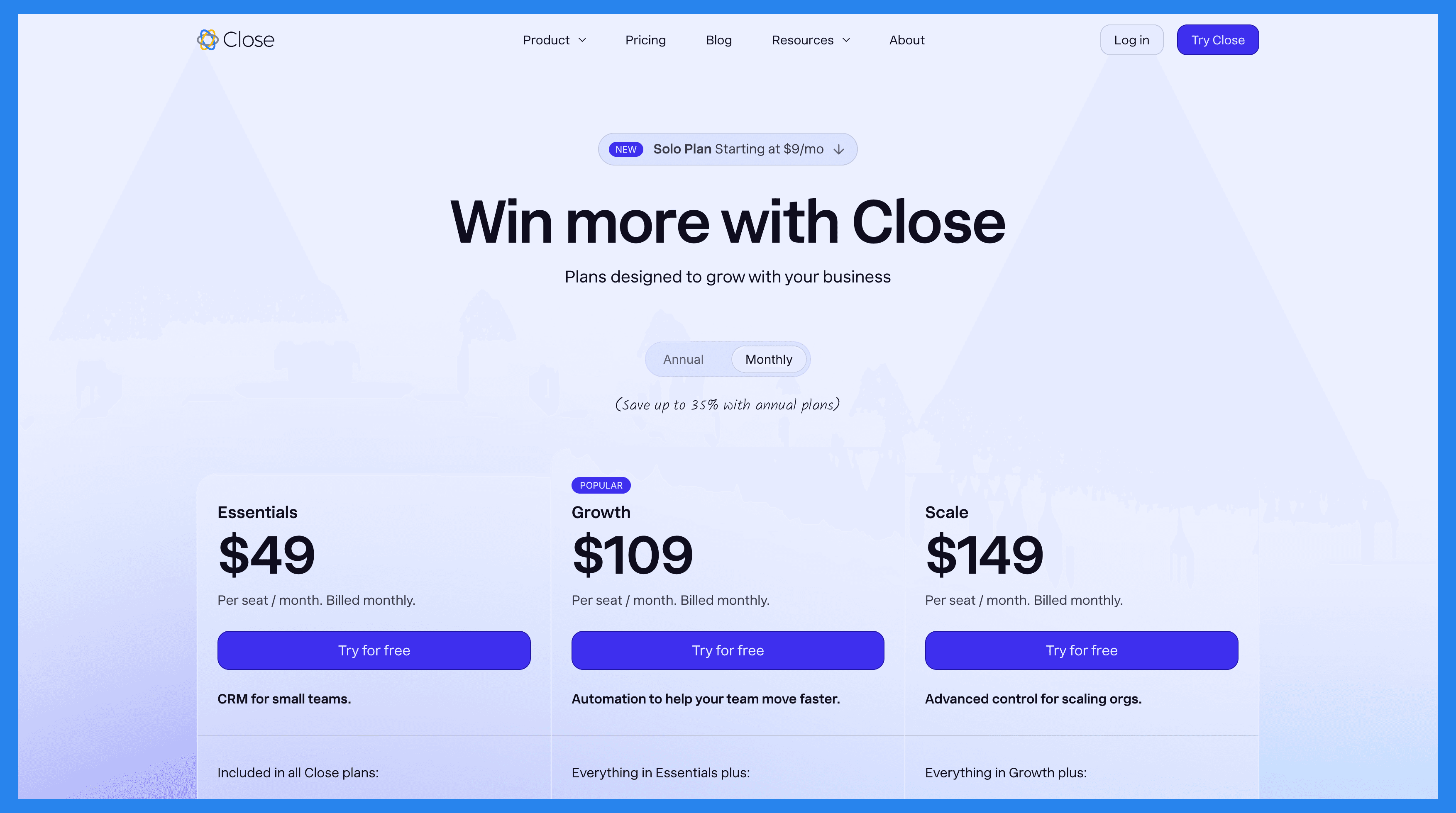 Close Pricing Plans