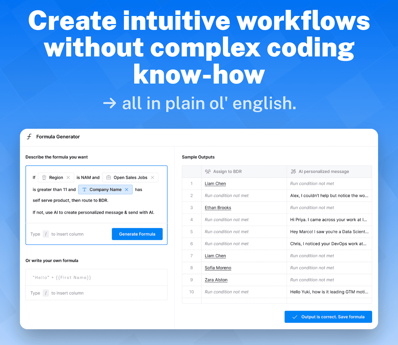 Clay’s Key Features and Use Cases:AI Formula Generator