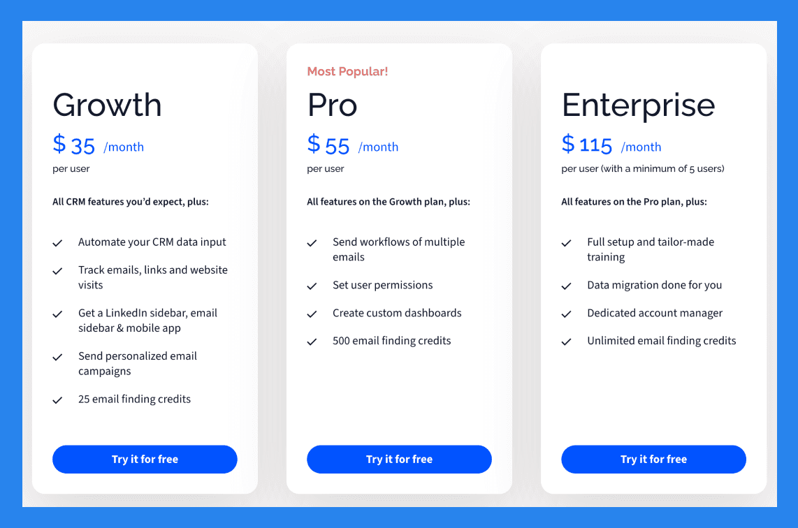 Salesflare Pricing Plans