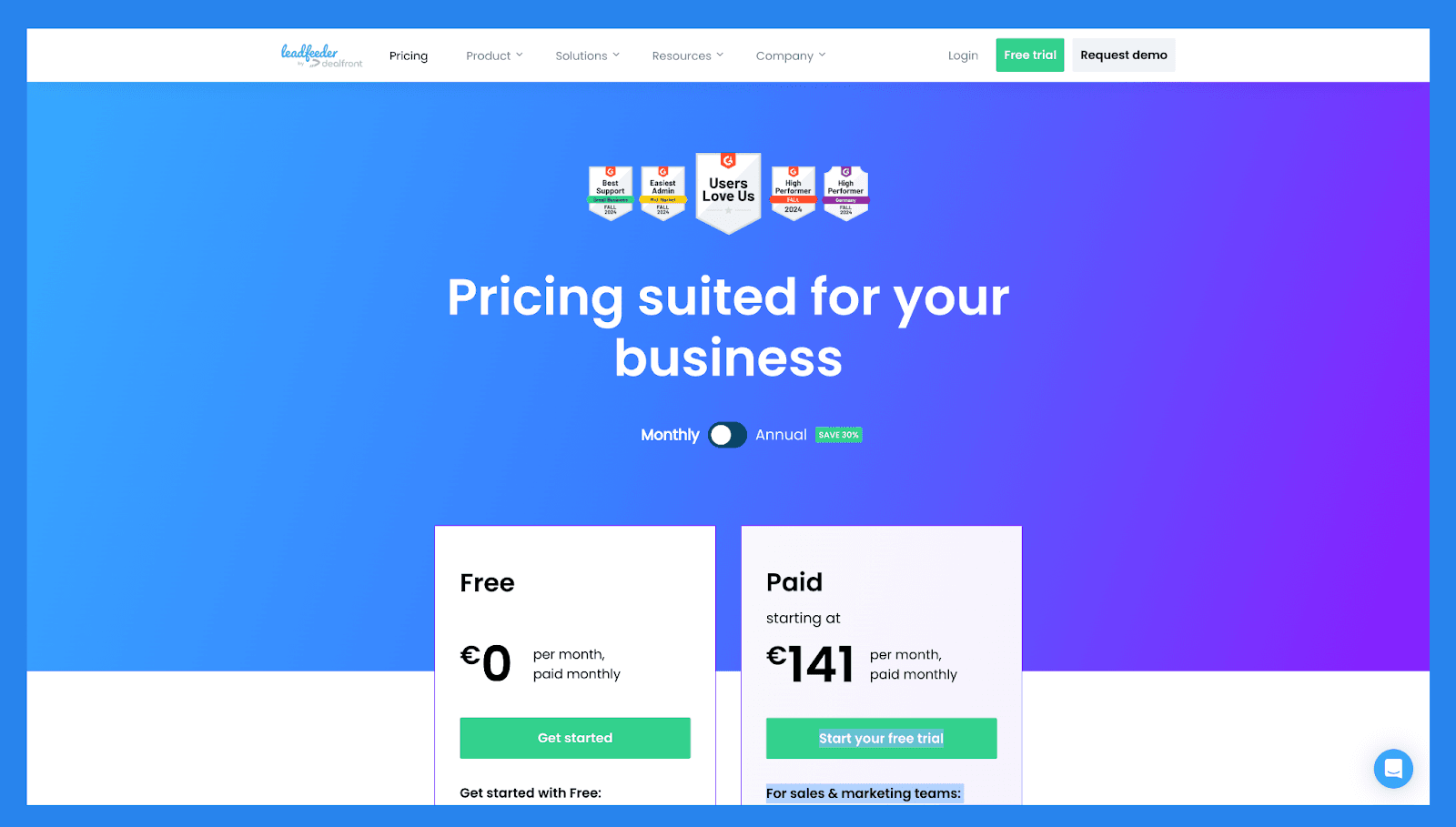 Leadfeeder Pricing Plans