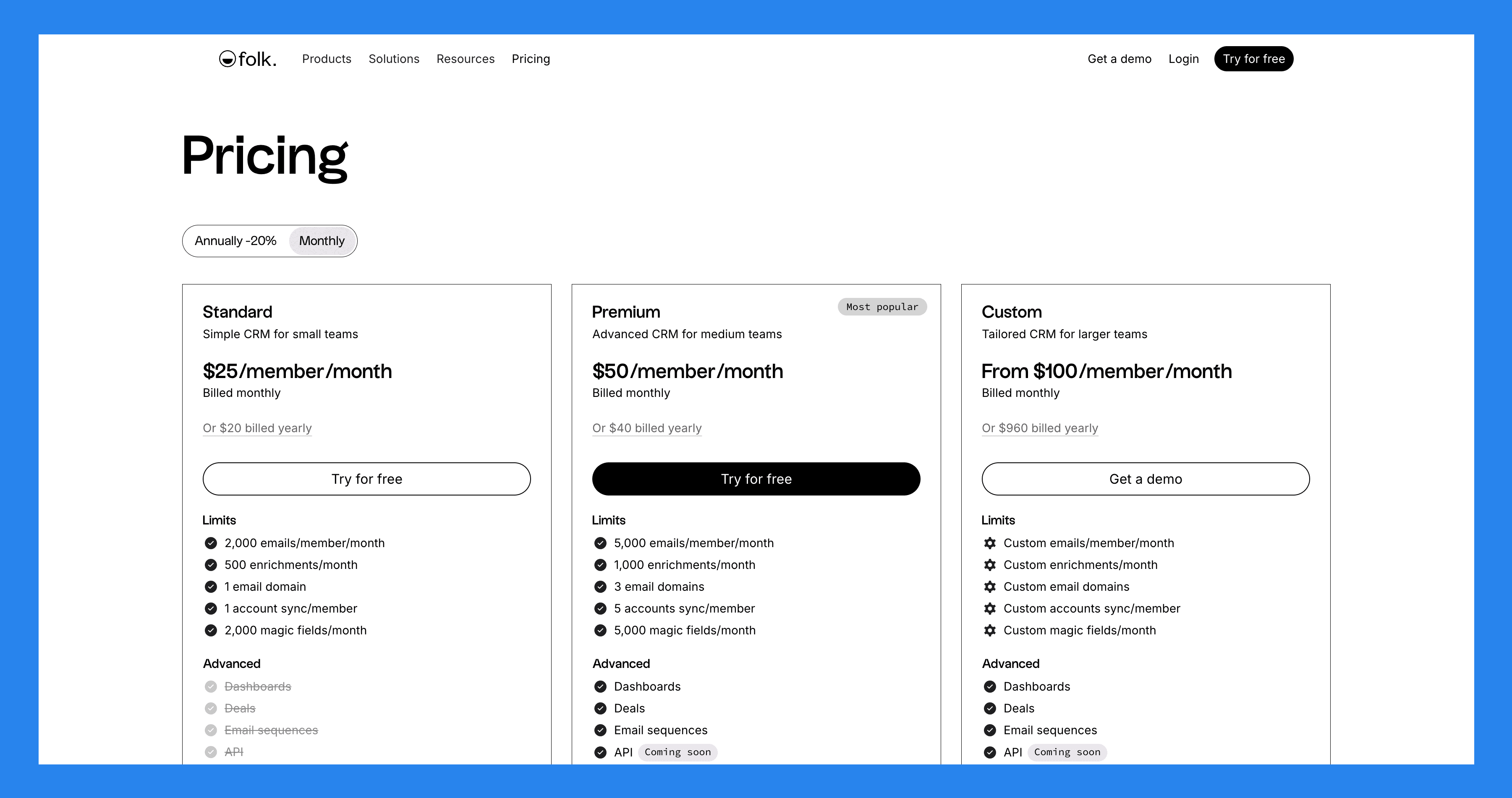 Folk Pricing Plans